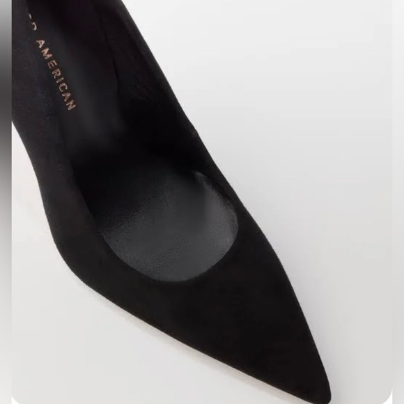 NIB Good American Black Suede Heels Pumps Size 8.5 - Picture 4 of 10